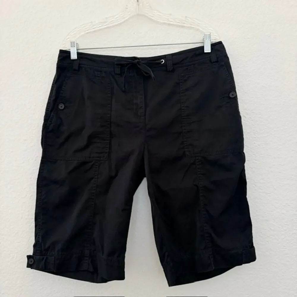 Jones New York Sport Black Chino Bermuda Shorts Women 12 100% Cotton 12